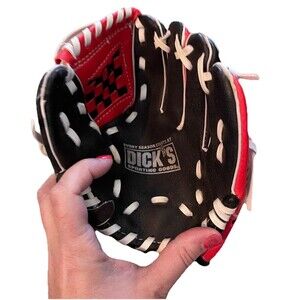 Dick's Sporting Goods Black & Red T-Ball Youth Glove Kids Baseball 8 Inch